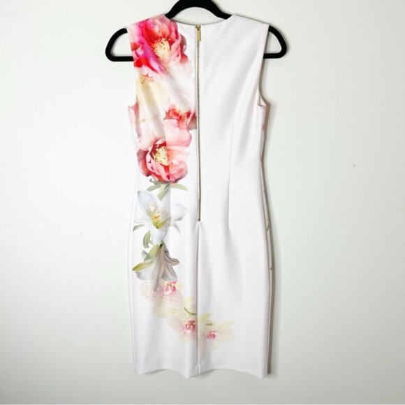 Calvin Klein Sheath Mini Dress Scuba Floral print Knee Length Cocktail Size US 2 - Picture 15 of 15